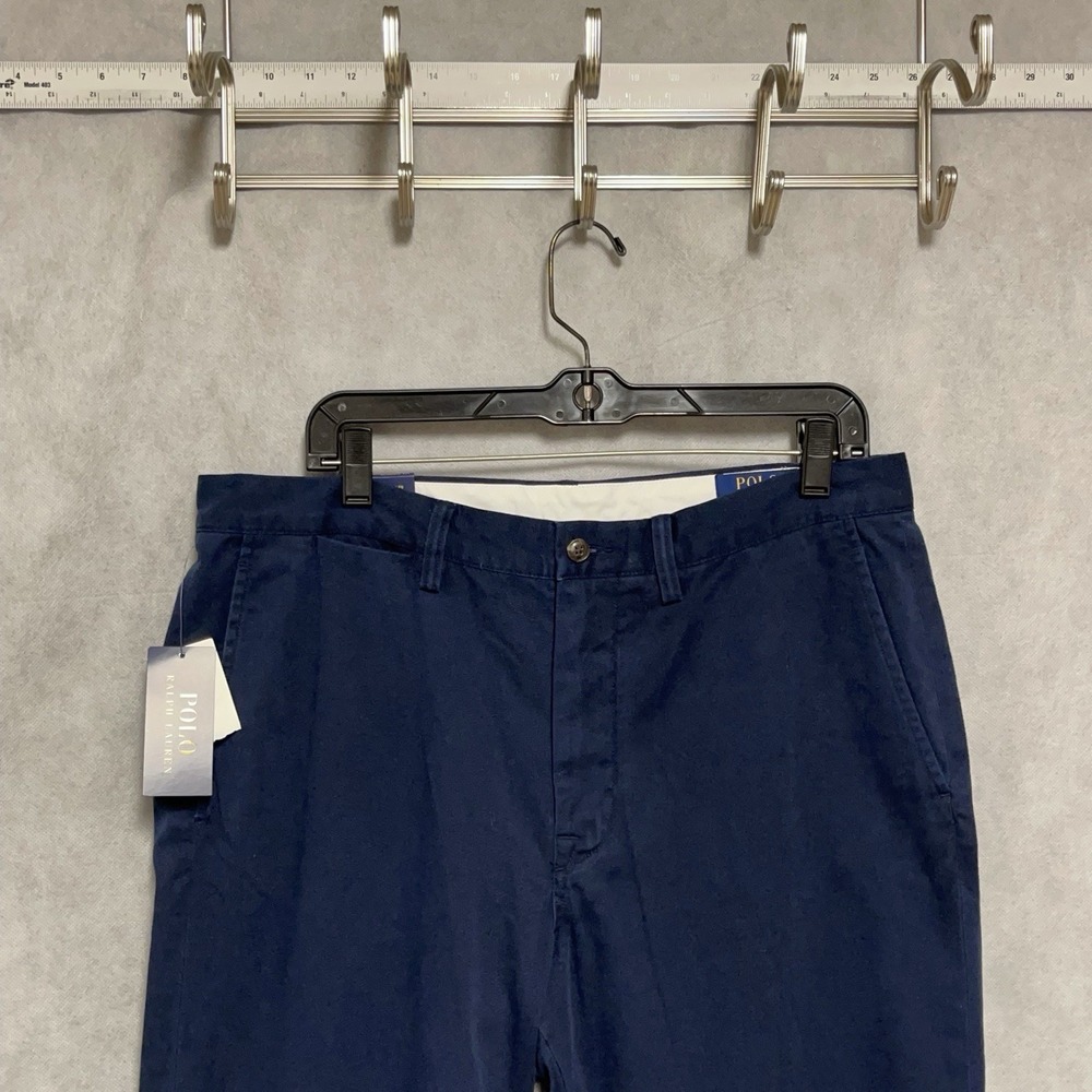 NWT Polo Ralph Lauren Pants Men 34x34 Blue Chino Classic Cotton Twill Brushed